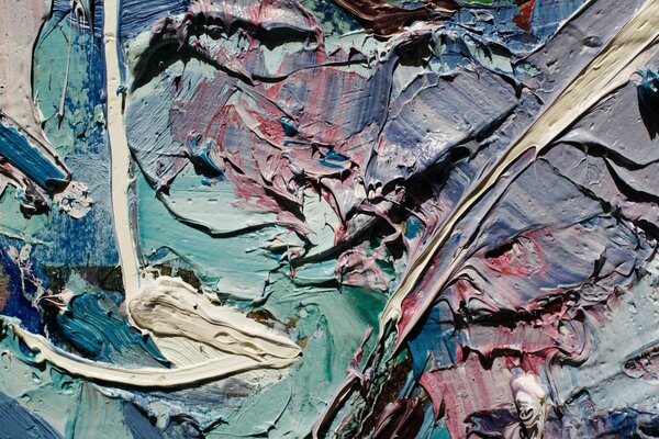 A mixture of textures and oil and oil and paint