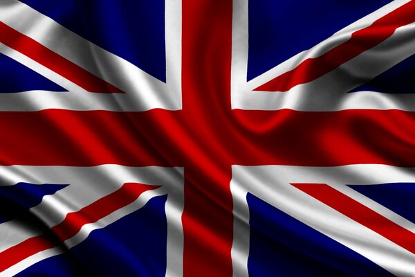 Graphic image of the British flag in the wind