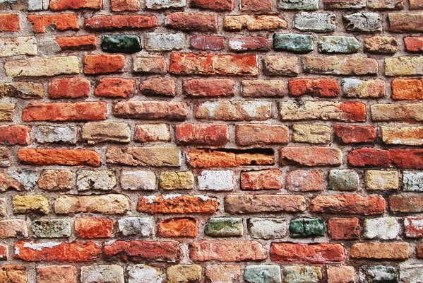 A brick wall of different colors