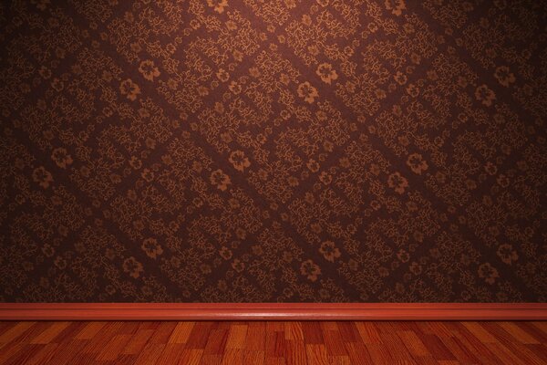 The wall and part of the baseboard - the effect of a small scene