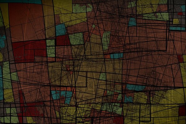 Colored figures. Lines everywhere