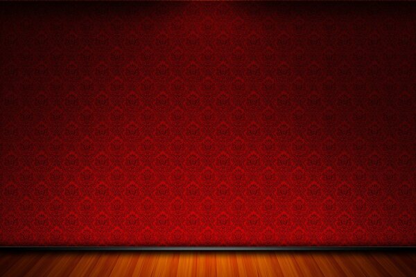 Wall and floor in red tones