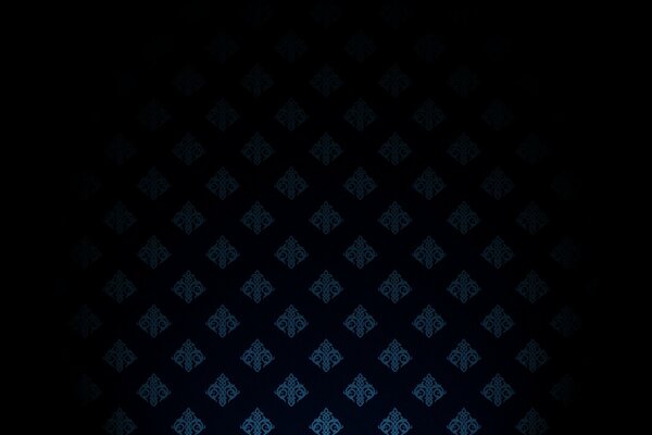 Abstraction of blue figures going into darkness