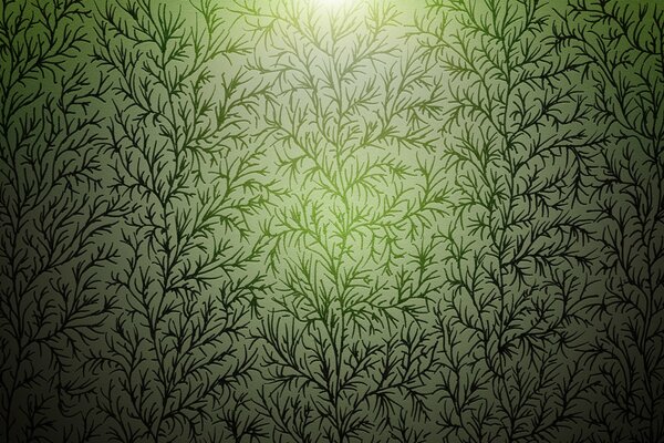 Background with green plants on white