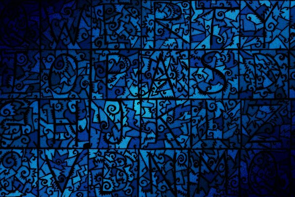 Mosaic pattern in blue-blue colors