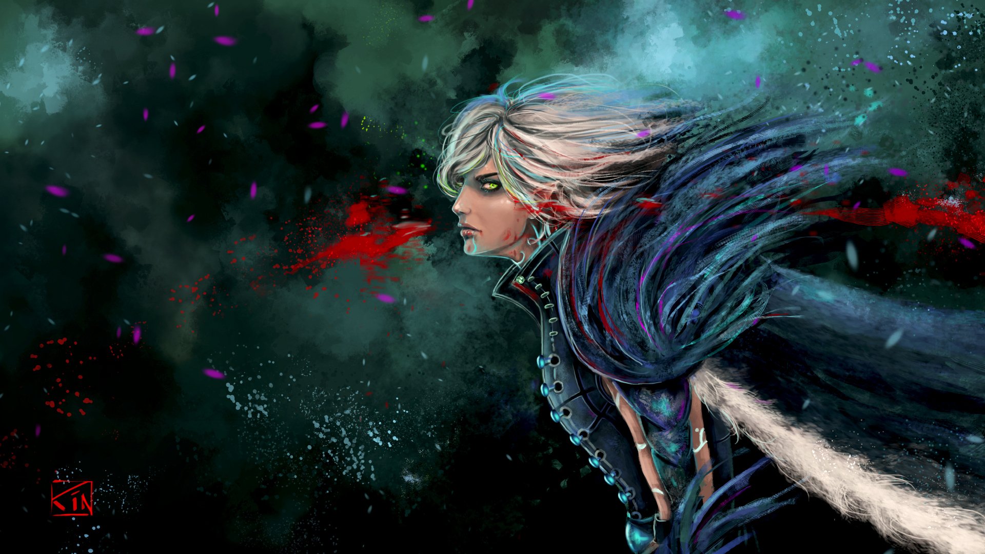 dragon age fenris art rinacane abstract feathers elf guy