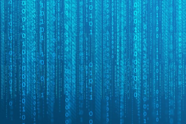 Matrix effect on a blue background
