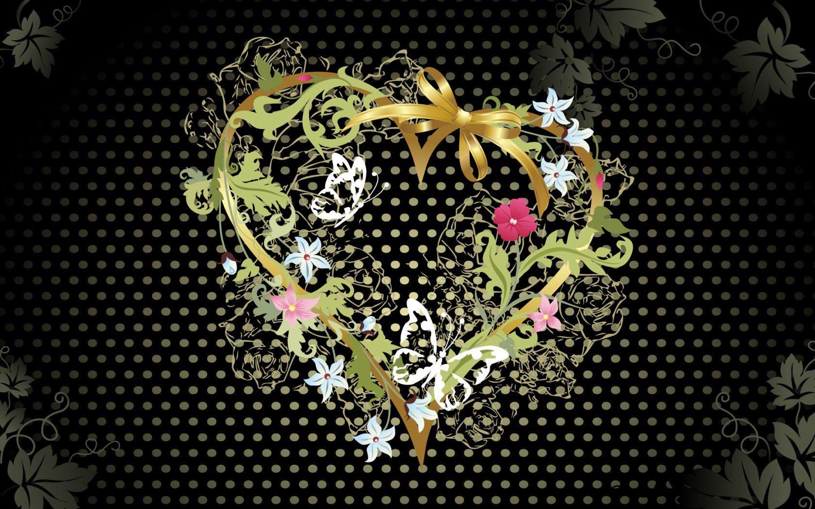 heart flowers black