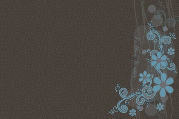 On the gray-black drawing there are patterns of curlicues