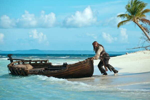 Captain Zhdek sparrow on the coast of strange shores