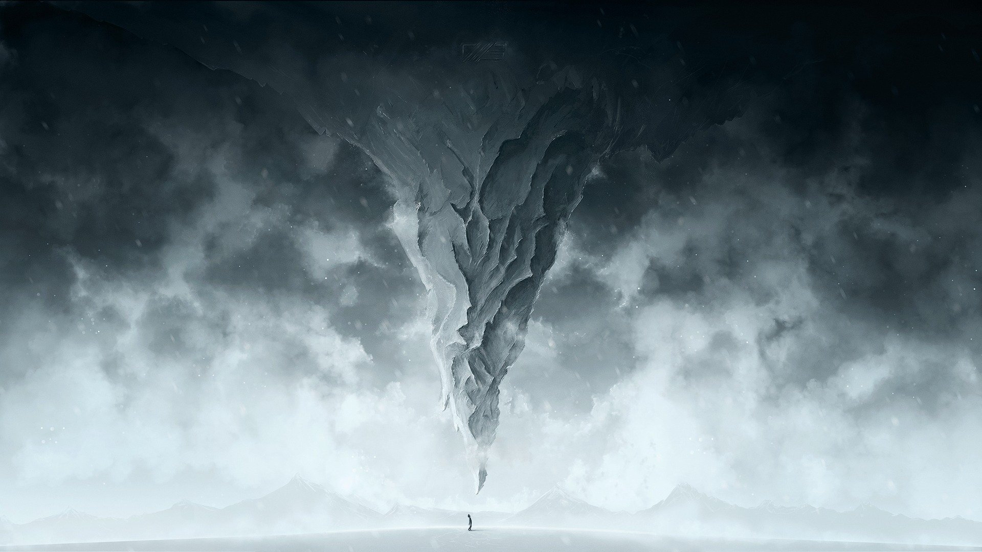 mountain winter blizzard snow man cool art