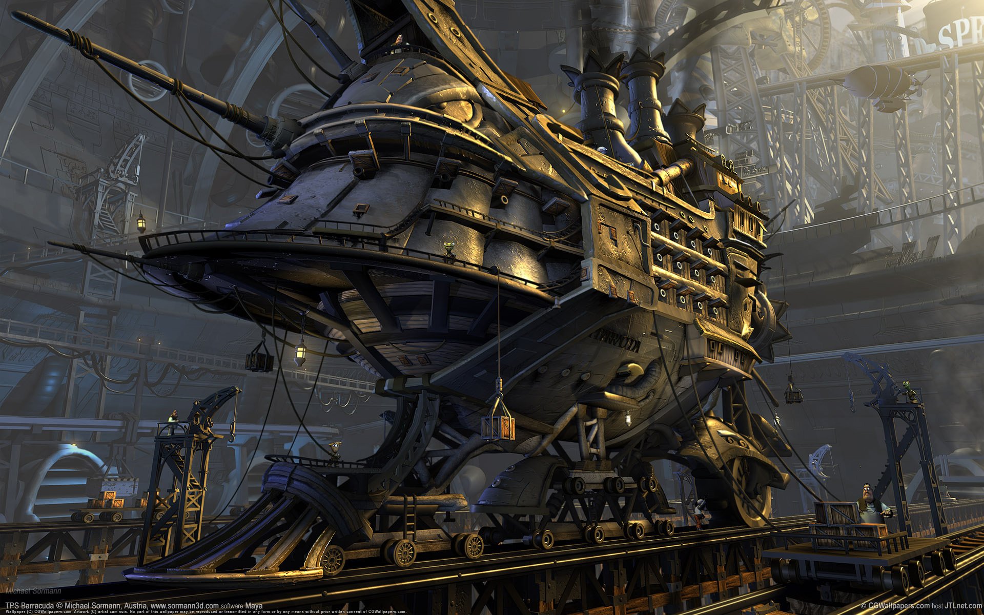tps barracuda steampunk construction ship