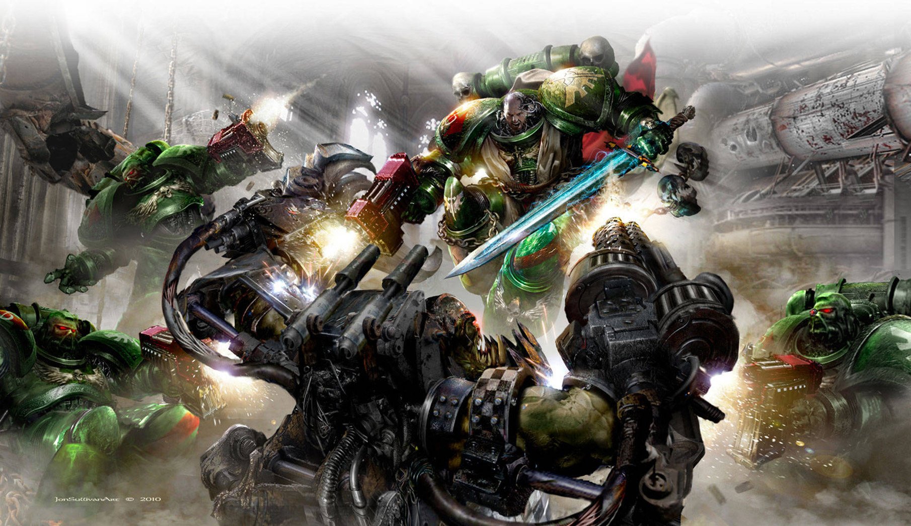 warhammer 40k dark angels the dark angels space marines ork bolter sword