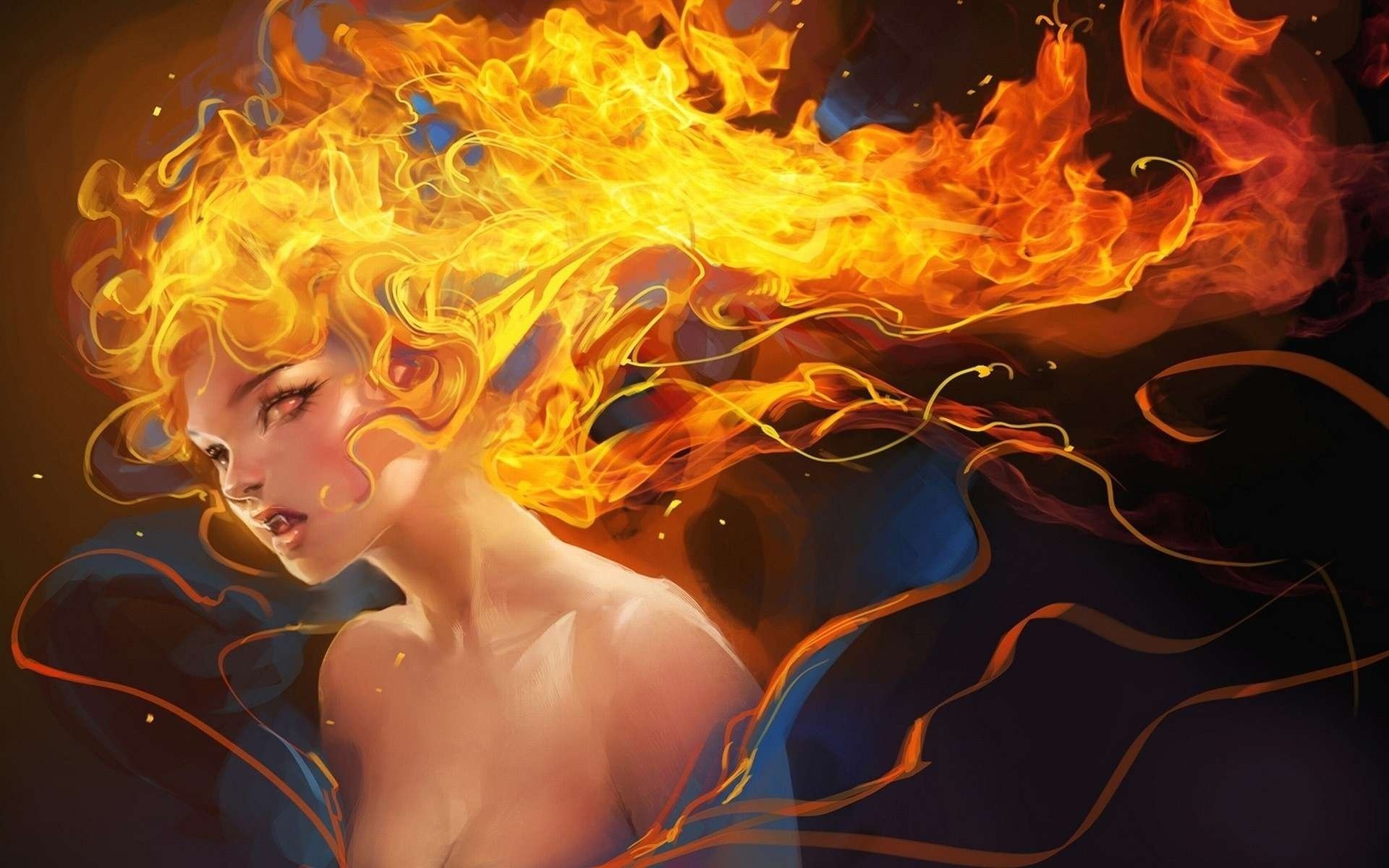 girl fire vampire