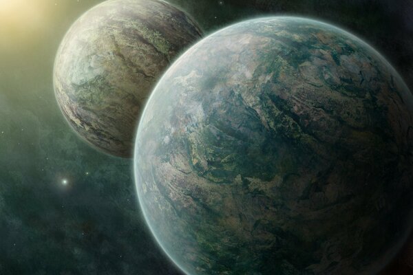 Two pairs of planets in the vast cosmos