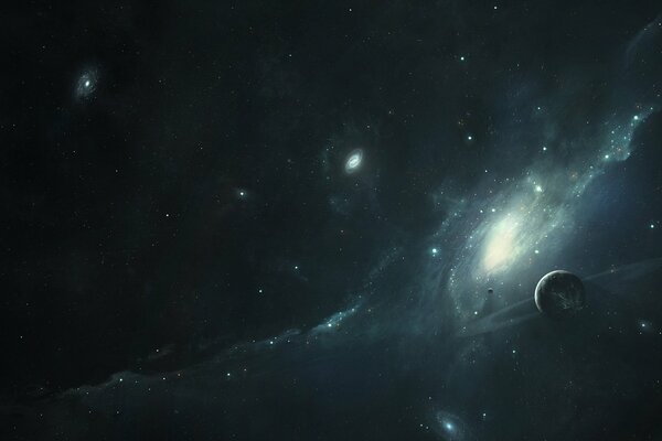 A planet with stars in the cosmic atmosphere