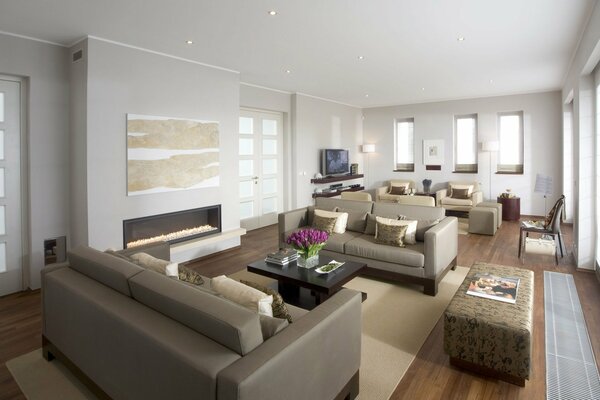 Stylish design of the living room