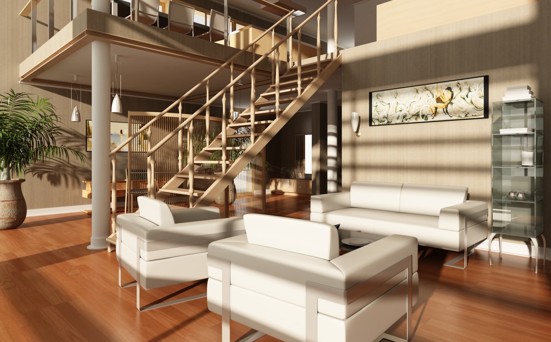 interior stylish design modern prestigious apartment chairs stairs luxury