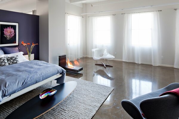 Bedroom interior in a large house