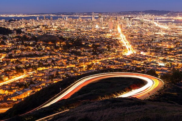 San Francisco, the night lights of the city