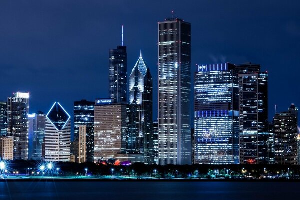 Night Chicago Illinois