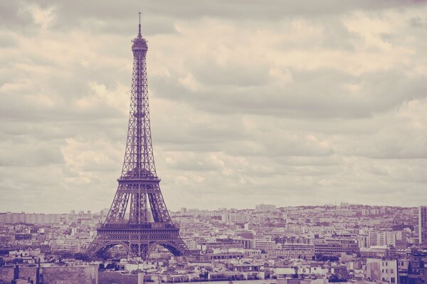 Eiffel Tower towering over the city