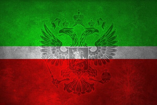 Flag of Tatarstan with an eagle in the middle