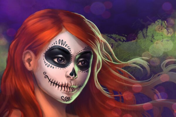 Girl with makeup for Halloween