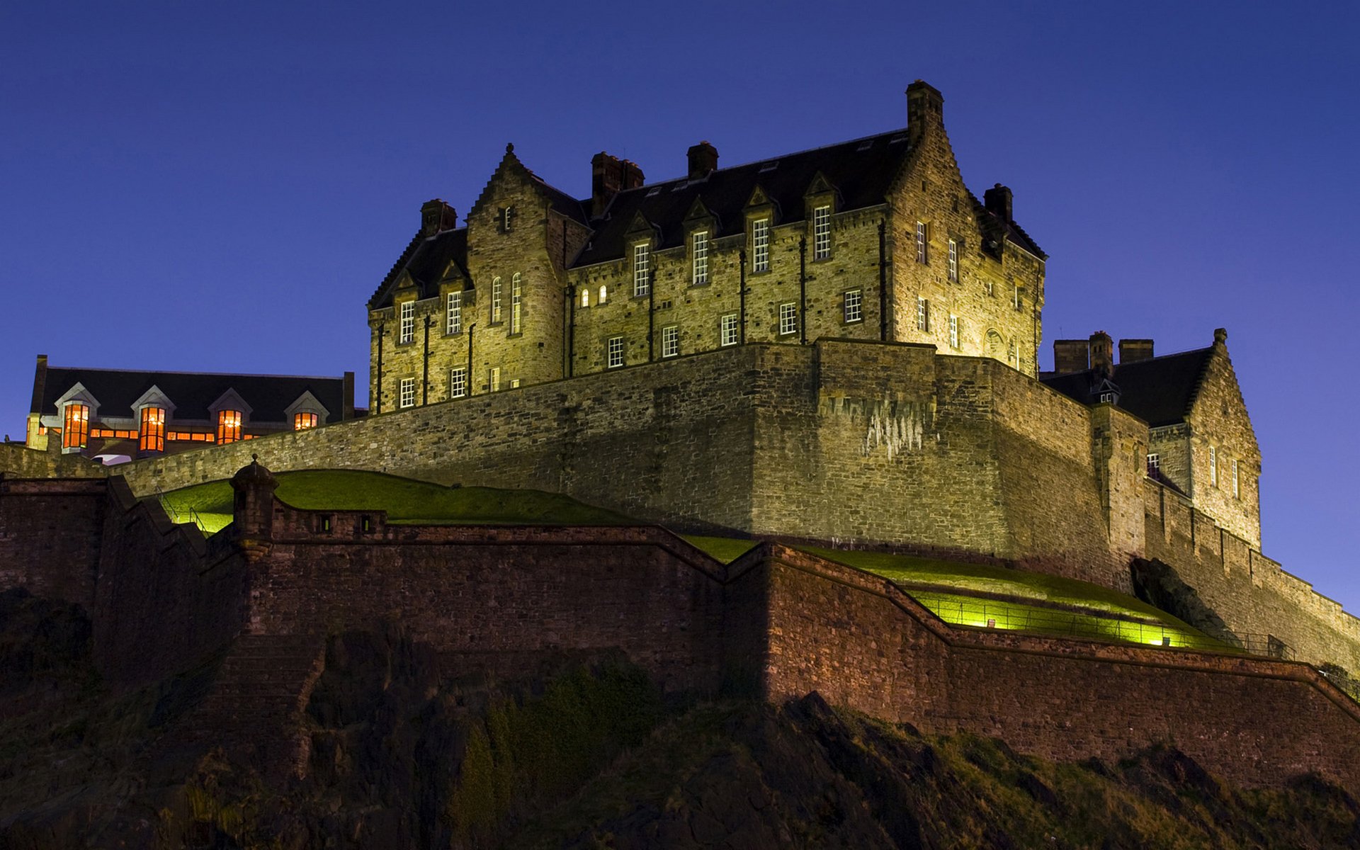 blue night magnificent castle