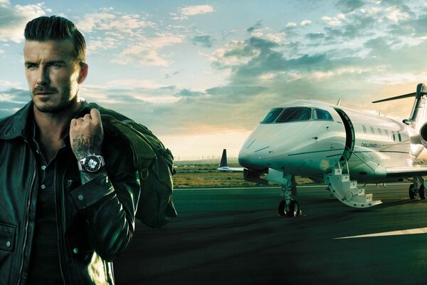 David Beckham on the runway