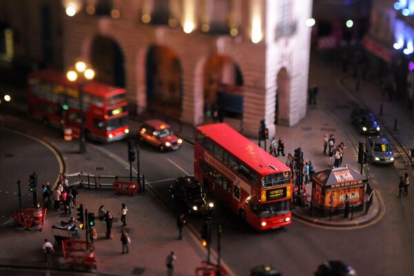 Macro cars, street, people wallpaper
