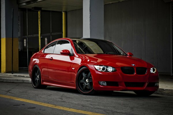 Beautiful red bmw car