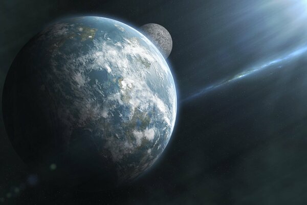 The stars illuminate the planets like the sun s rays