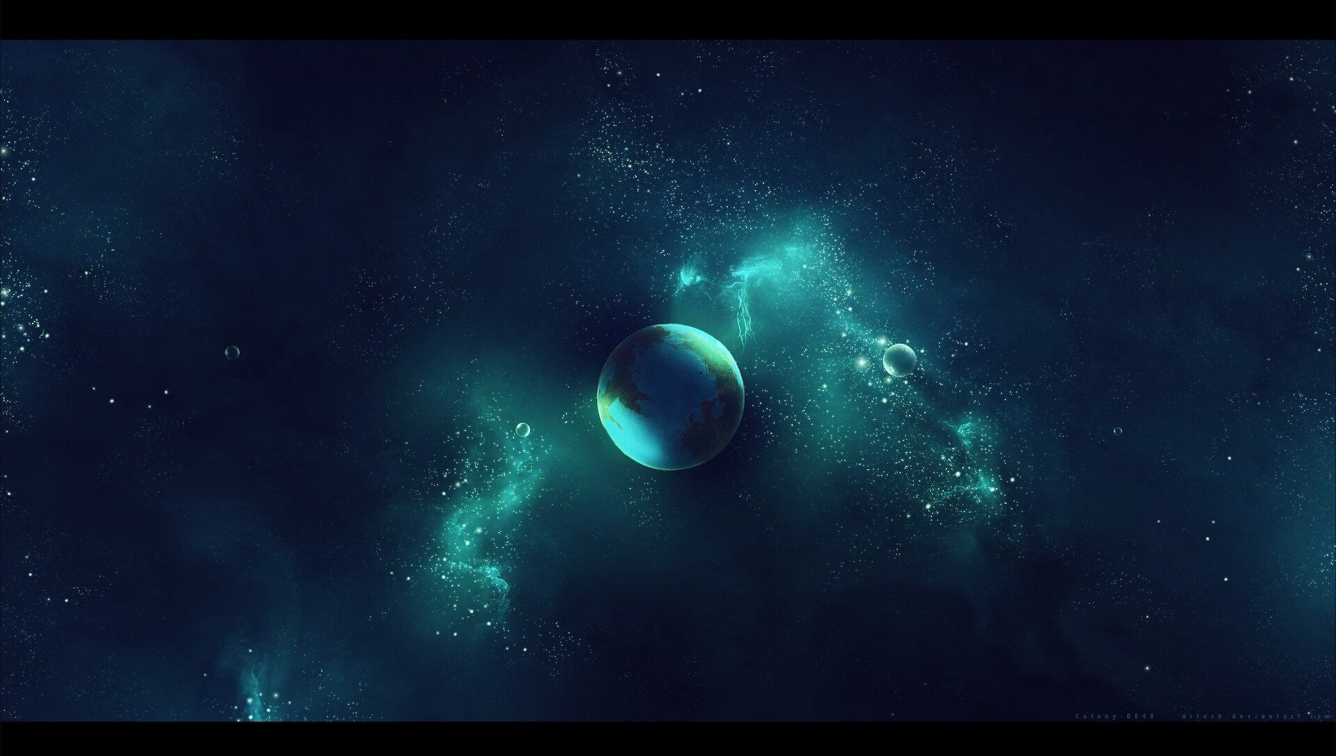 pace space planet stars nebula