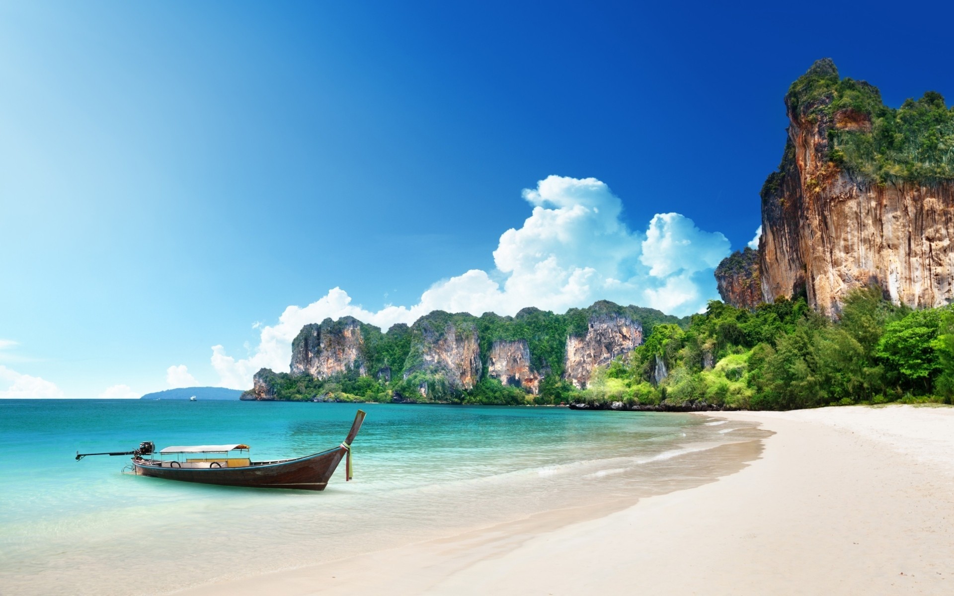 landscape seasons summer beach sea boat sand horizon rock