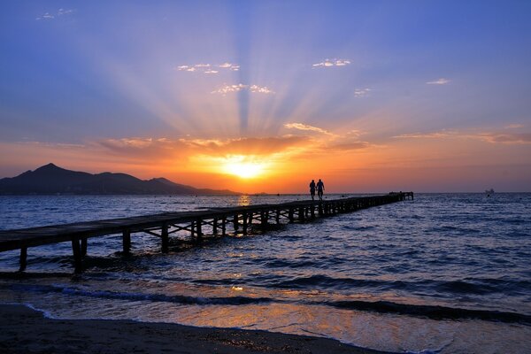Beautiful sunset on the seashore