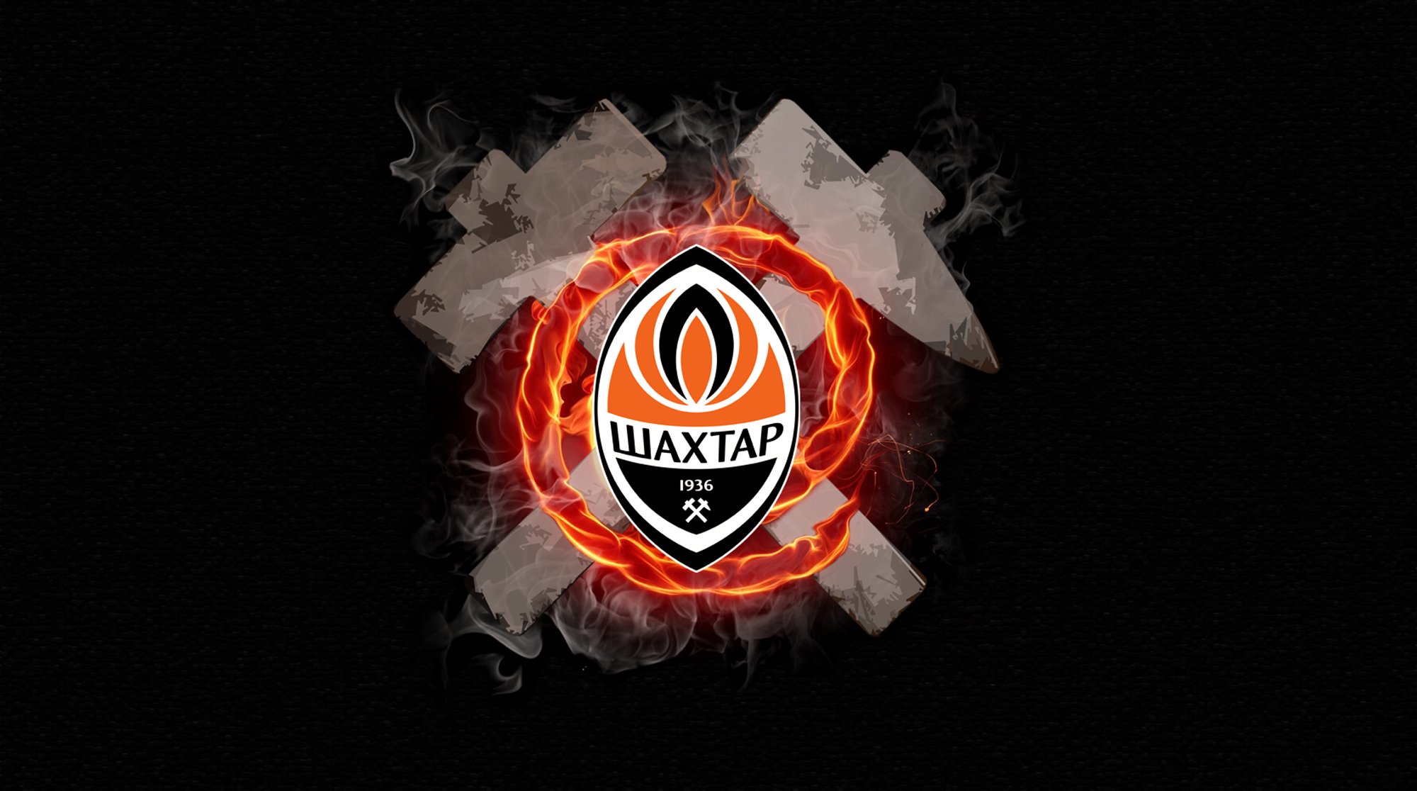 fc football miner logo hammer background sports fire smoke