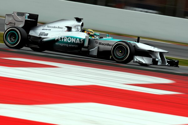 Formula car rides at speed