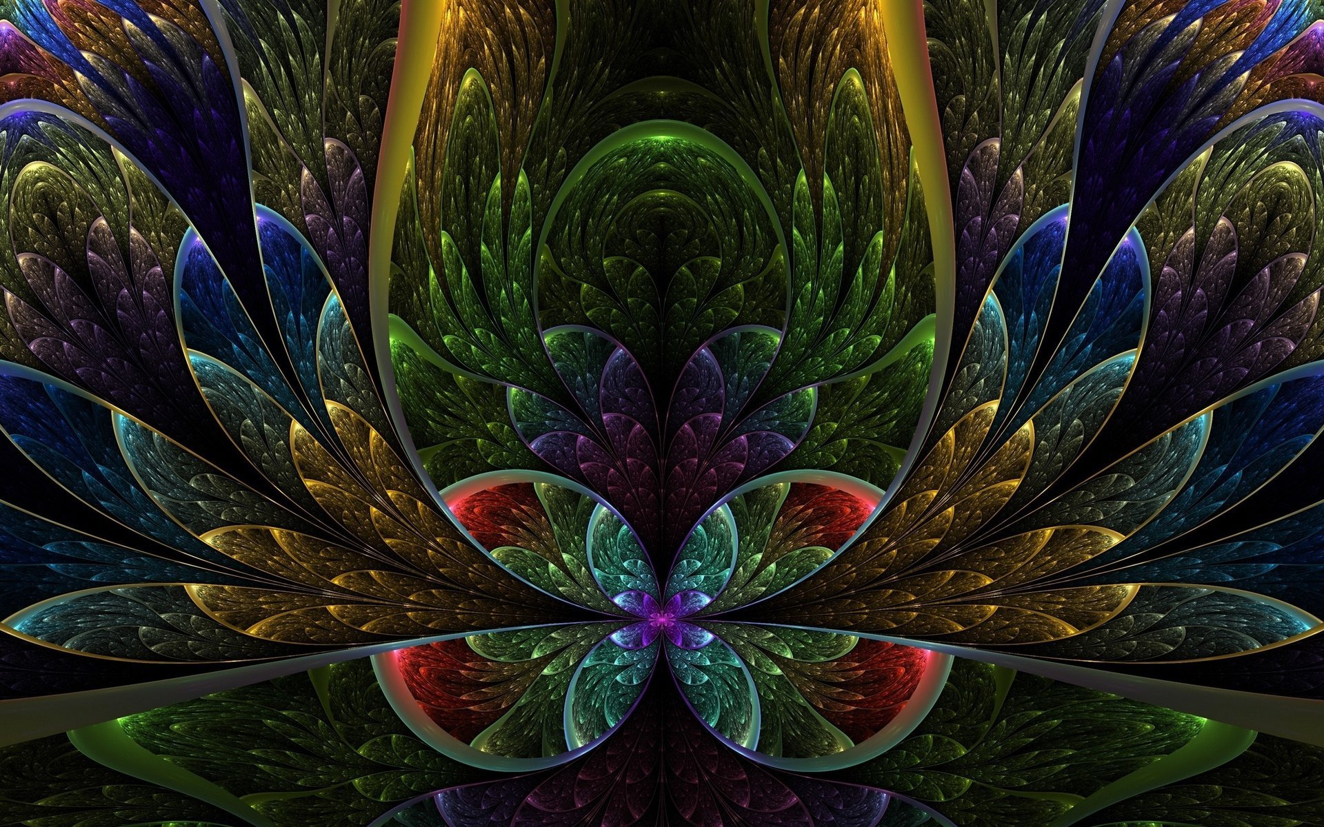 emicircle fractals leads glass petal