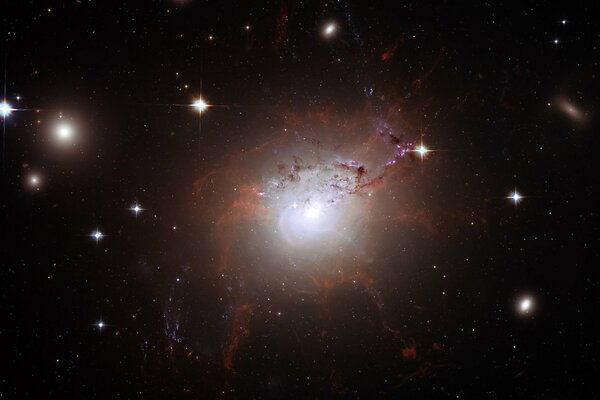 Infinite galaxy in red and white