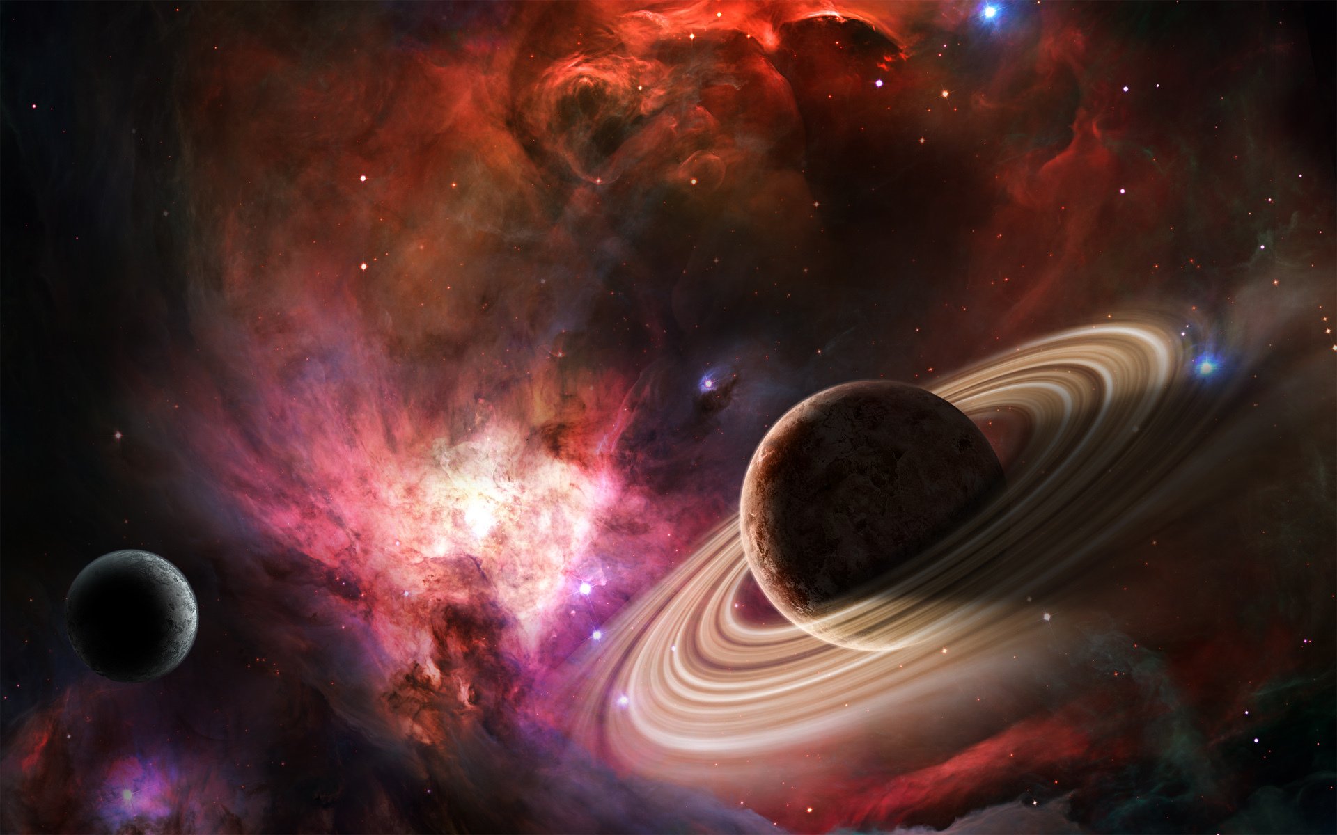 pace planets nebula stars space