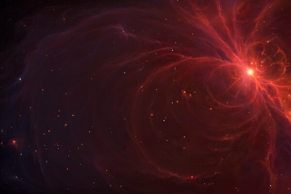 Cosmic nebula and star radiation
