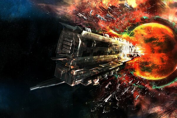 A journey on a spaceship, through the universe