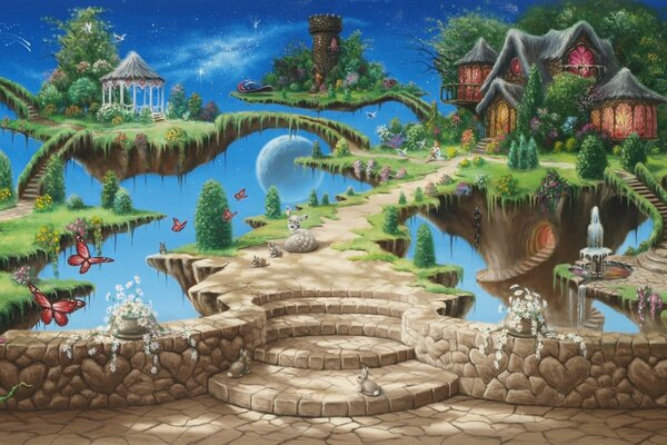 A fabulous world with a cute staircase
