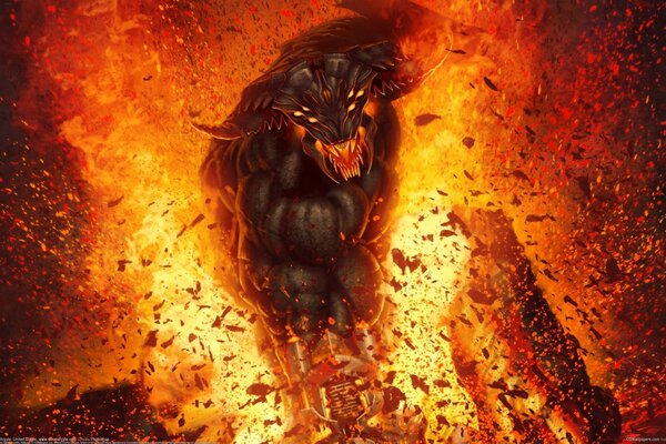The demon s eyes are on fire