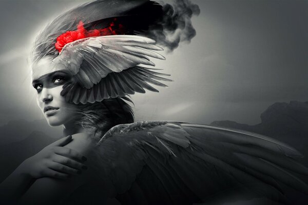 Angel girl with wings