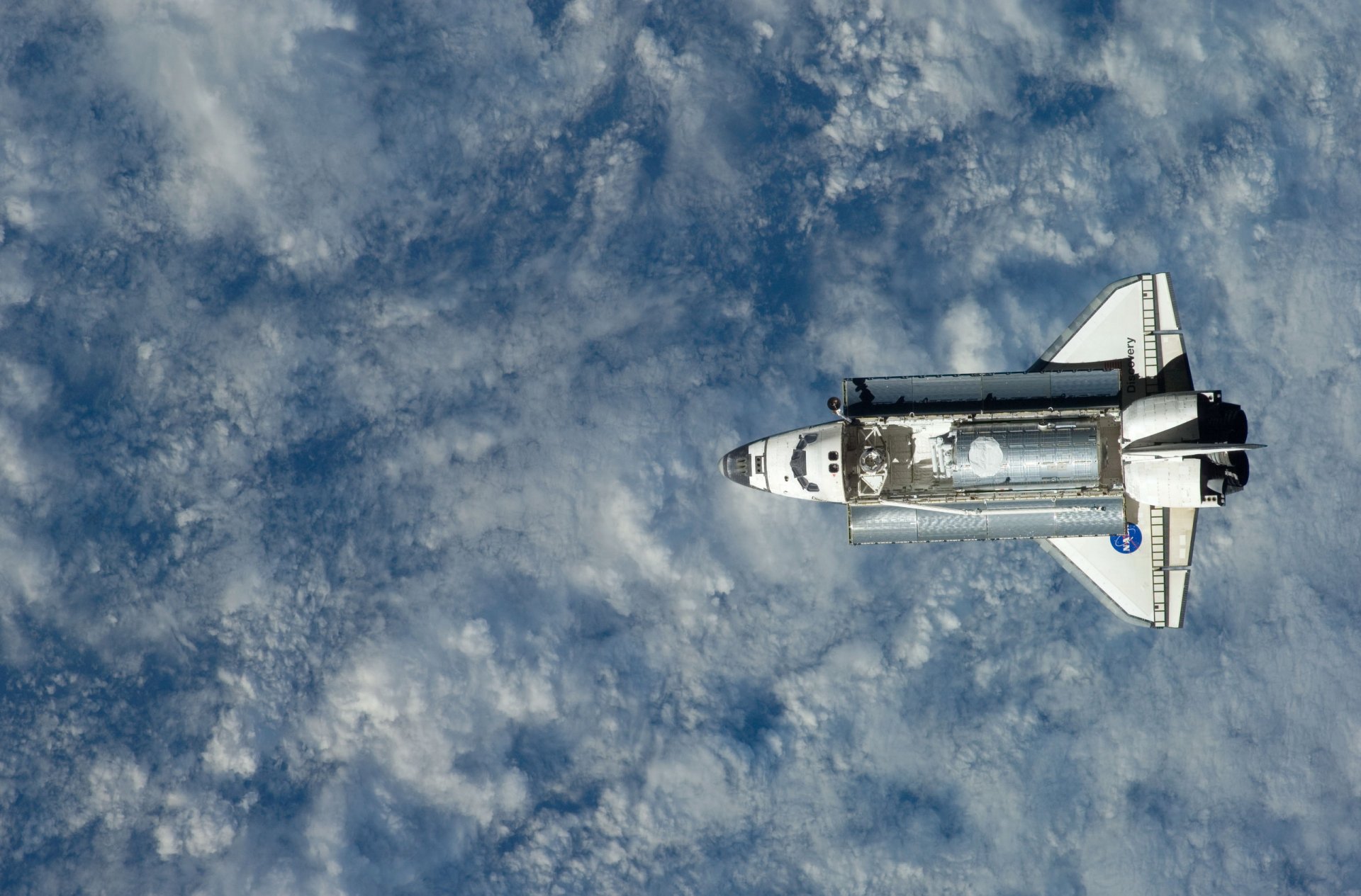 pace shuttle in orbit earth from space