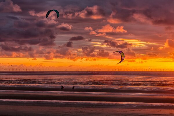 Beautiful orange sunset beach