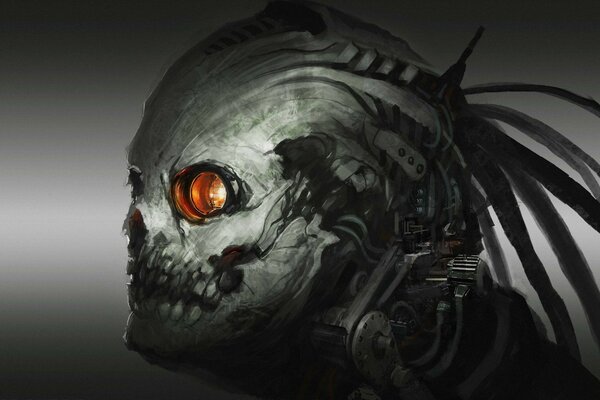 Cyborg robot monster with an eye