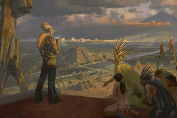 The alien captured the Indians. The Fall of the Aztecs